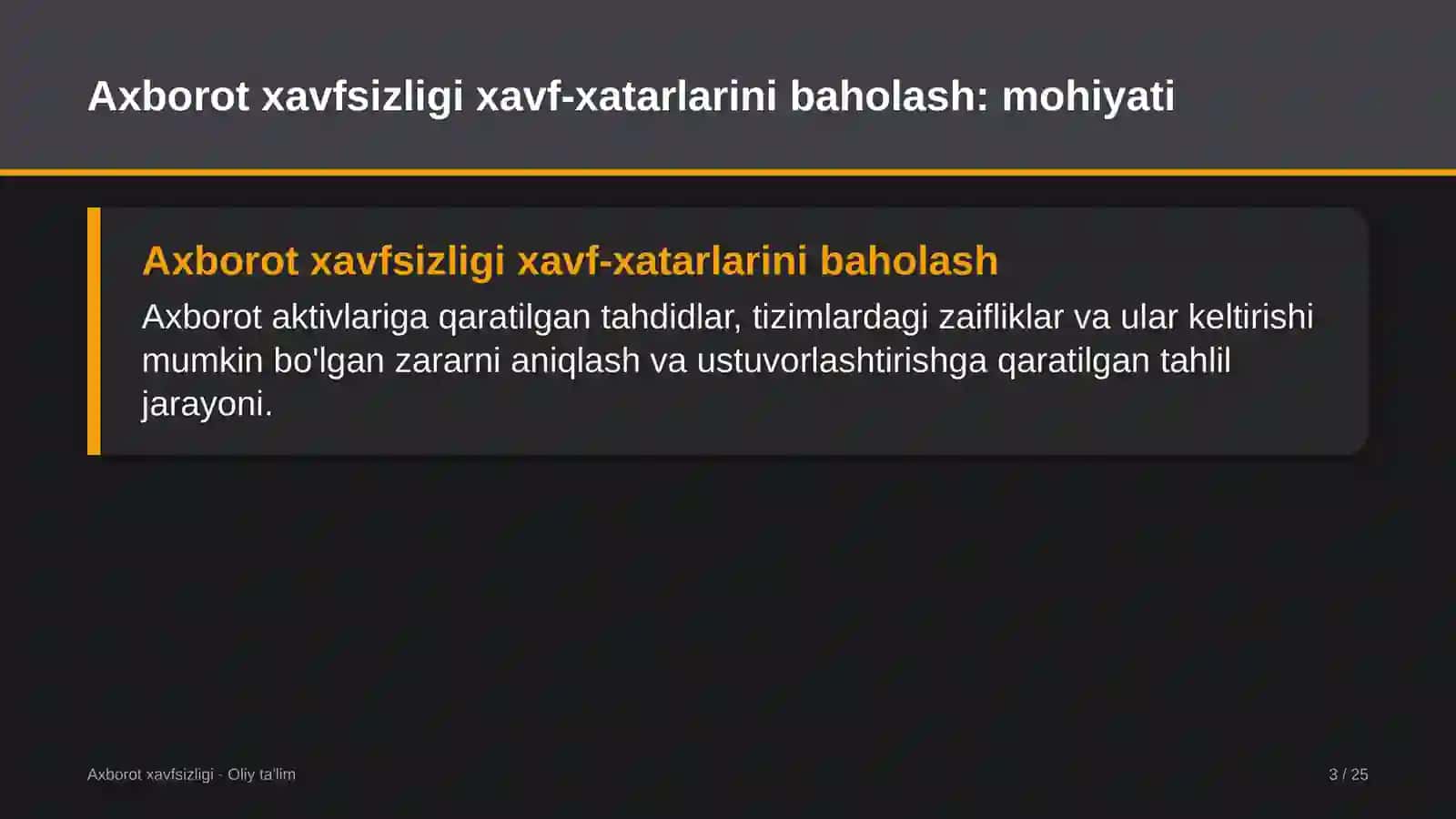 arxitektura byurolarida axborot xavfsizligi xavf xatarlarini baholash 8392 3