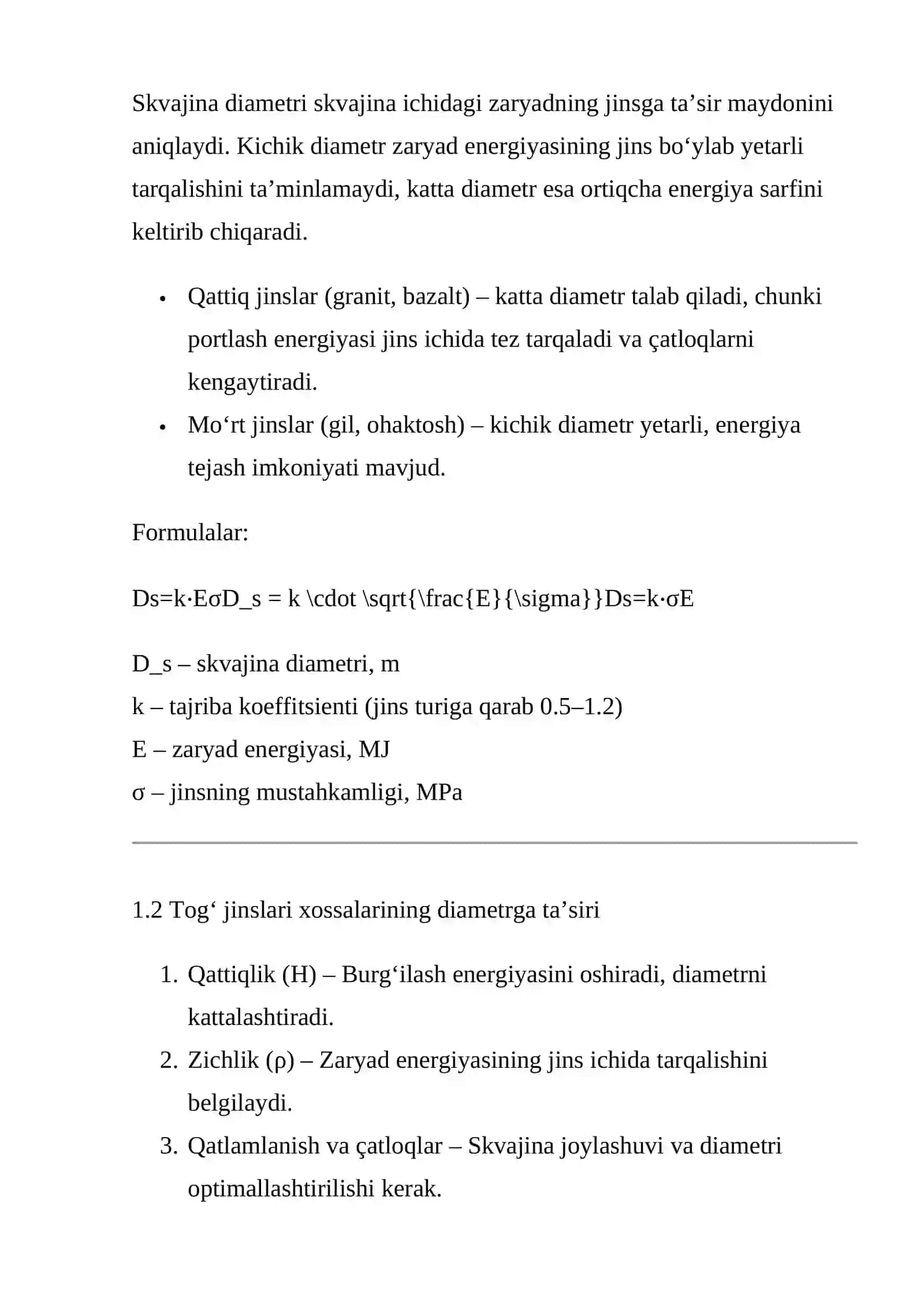 Skvajina diametrini hisoblash 3