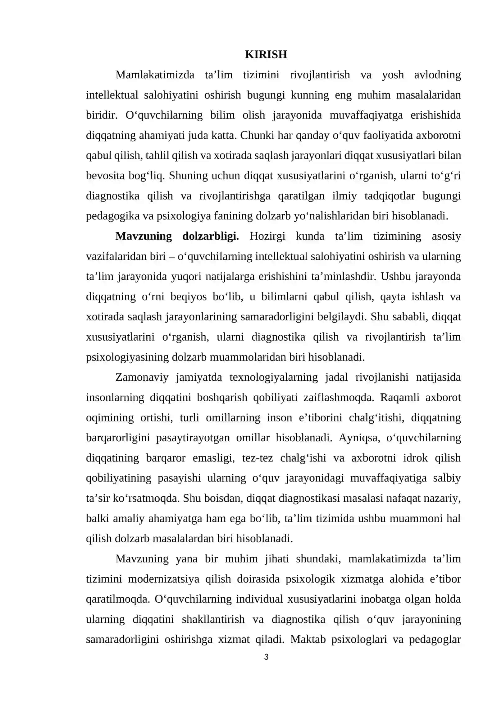Diqqat xususiyatlari diagnostikasi 3