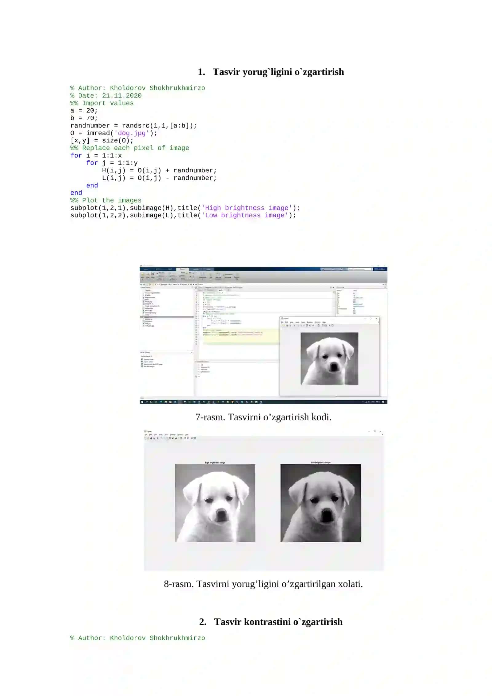 Matlab paketida tasvirlarga raqamli ishlov berish 3