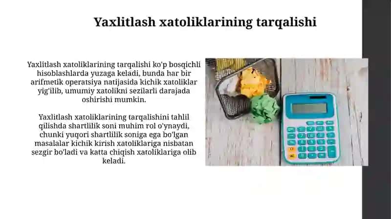 Yaxlitlash xatoliklari va ularni hisoblash 3