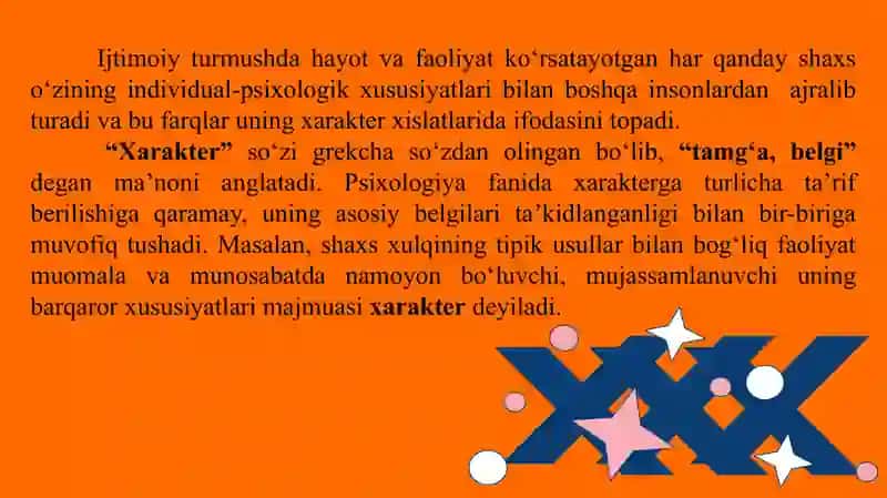 Xarakter aksentuatsiyasi oʻrganish. 3
