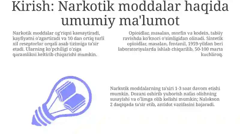 Tabiiy va sintetik narkotik moddalar. Foyda va zaralari 3