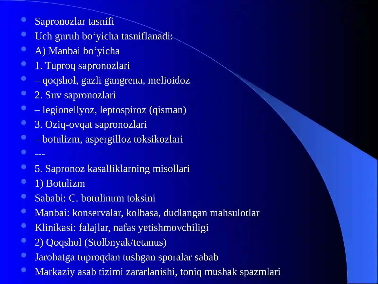 Sapronozlar kasalliklarining umumiy tavsifi 3