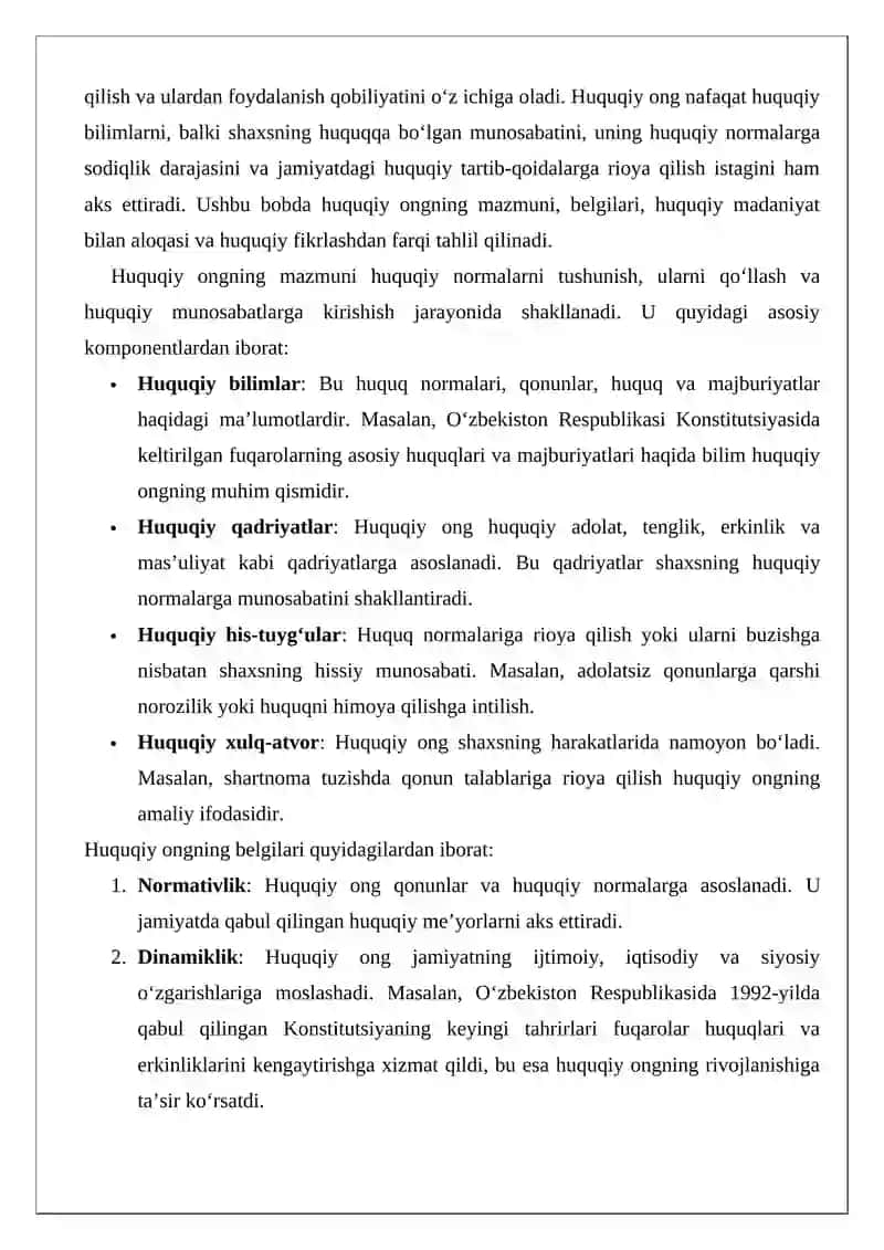 Huquqiy ongning turlari va darajalari 3