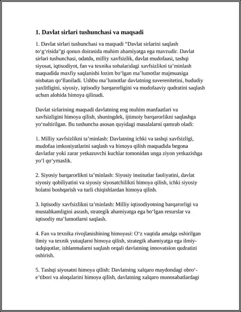 "DAVLAT SIRLARINI SAQLASH TO‘G‘RISIDA”GI QONUN 3
