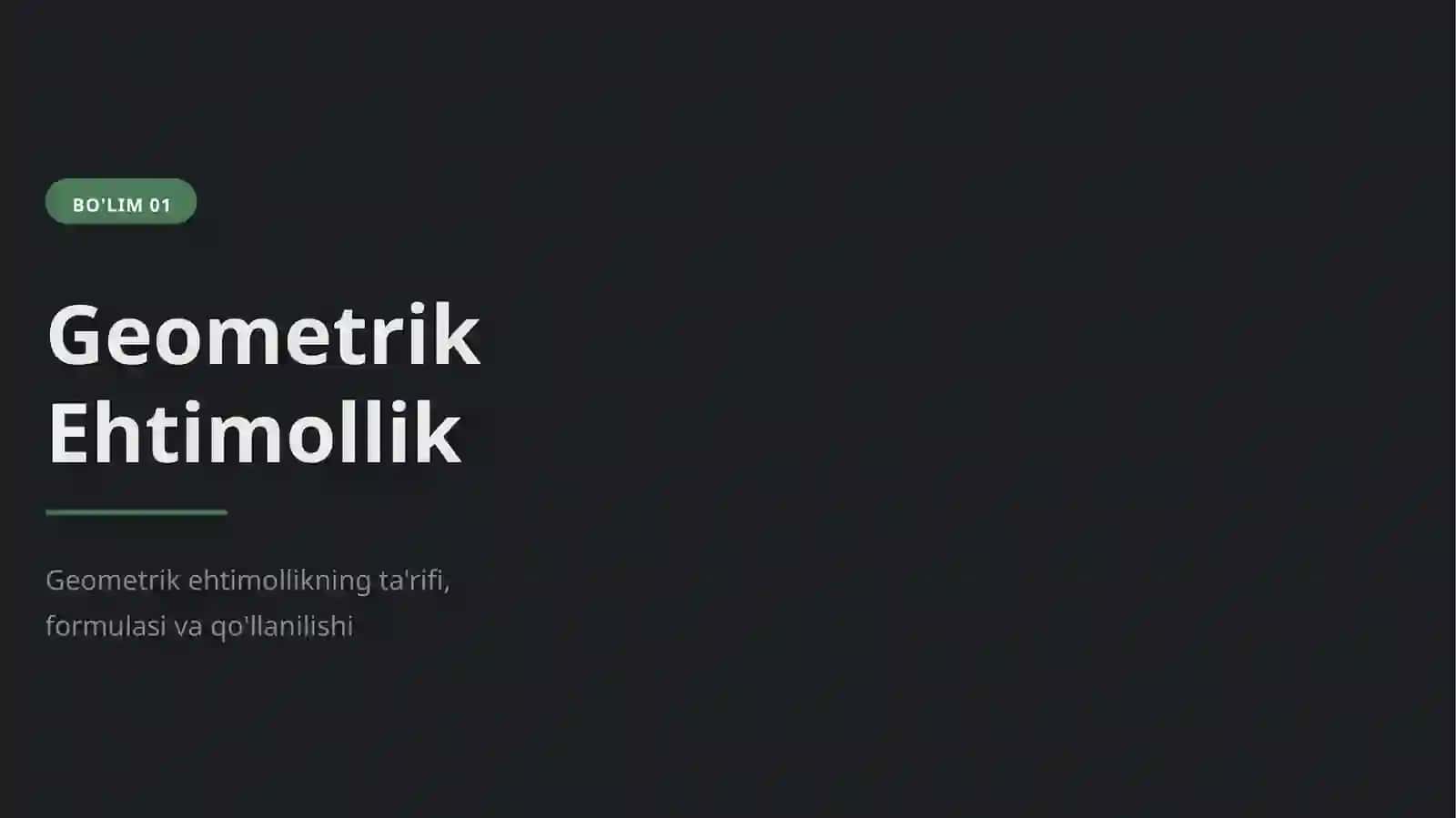 Geometrik Ehtimollik va Ehtimollik Teoremalari 3