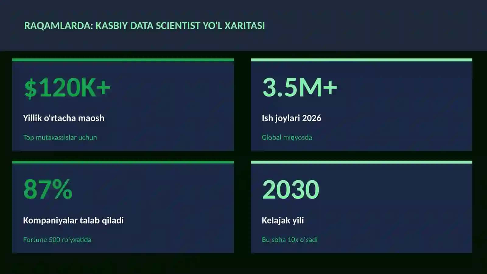 Kasbiy data scientist yo'l xaritasi 3