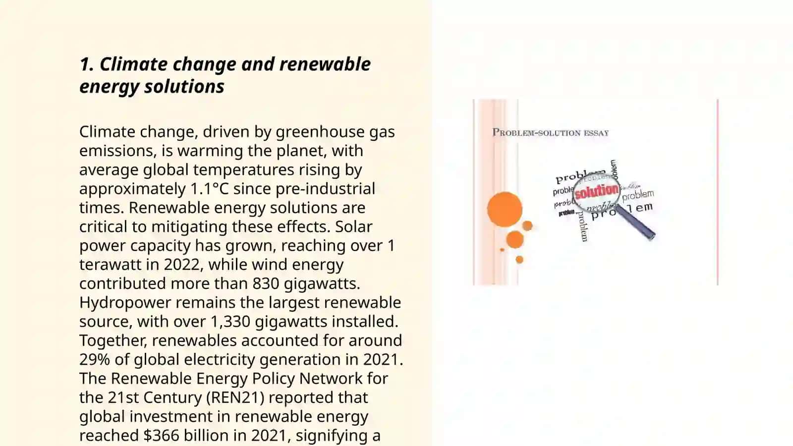 Climate change and renewable energy solutions 3