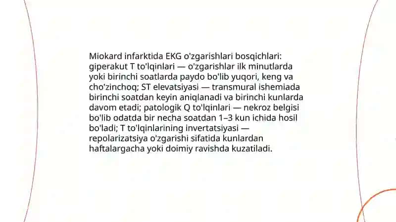 Miokard infarkti kasalligida EKG diagnostikasi 3