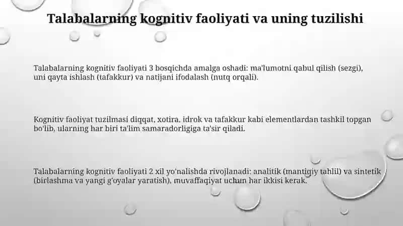 Talabaning bilish faolyati va uning tuzulishi 3