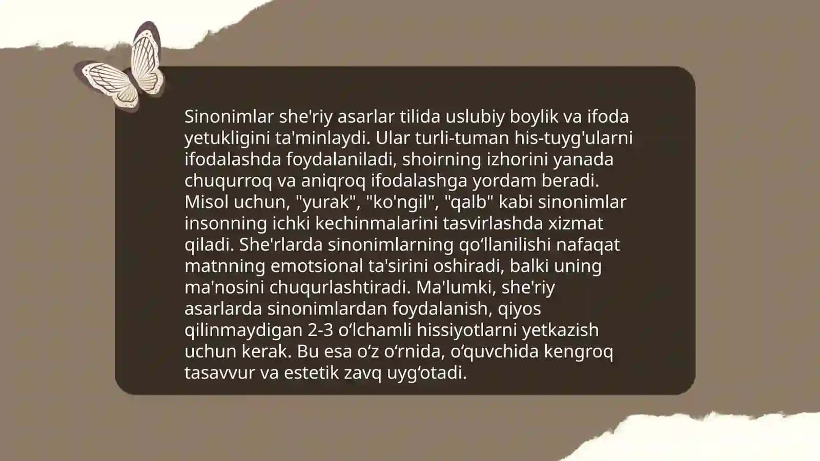 Sinonim va antonimlarning she'riy asarlarda qo'llanilishi 3