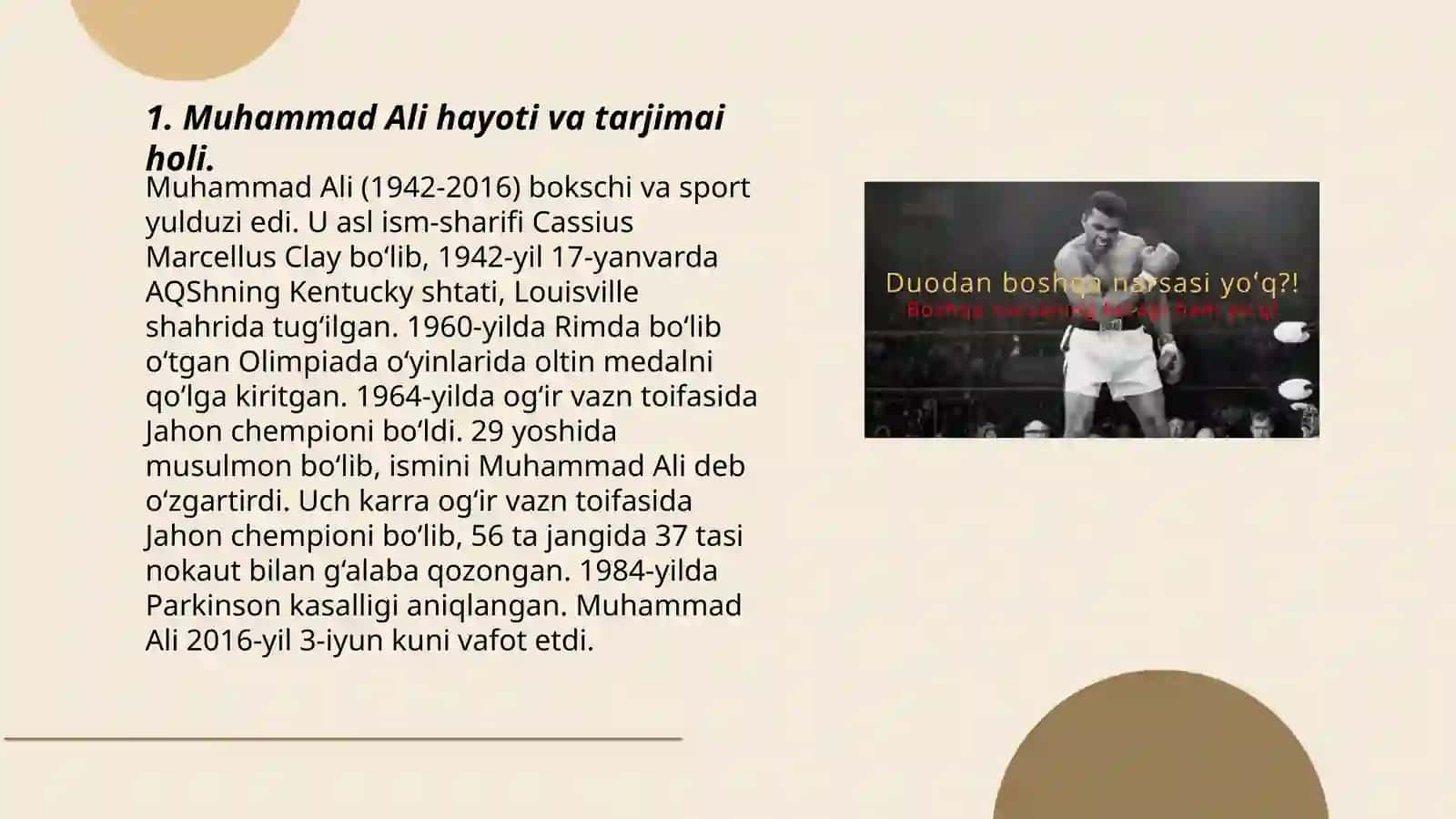 Muhammad Ali hayoti va tarjimai holi 3
