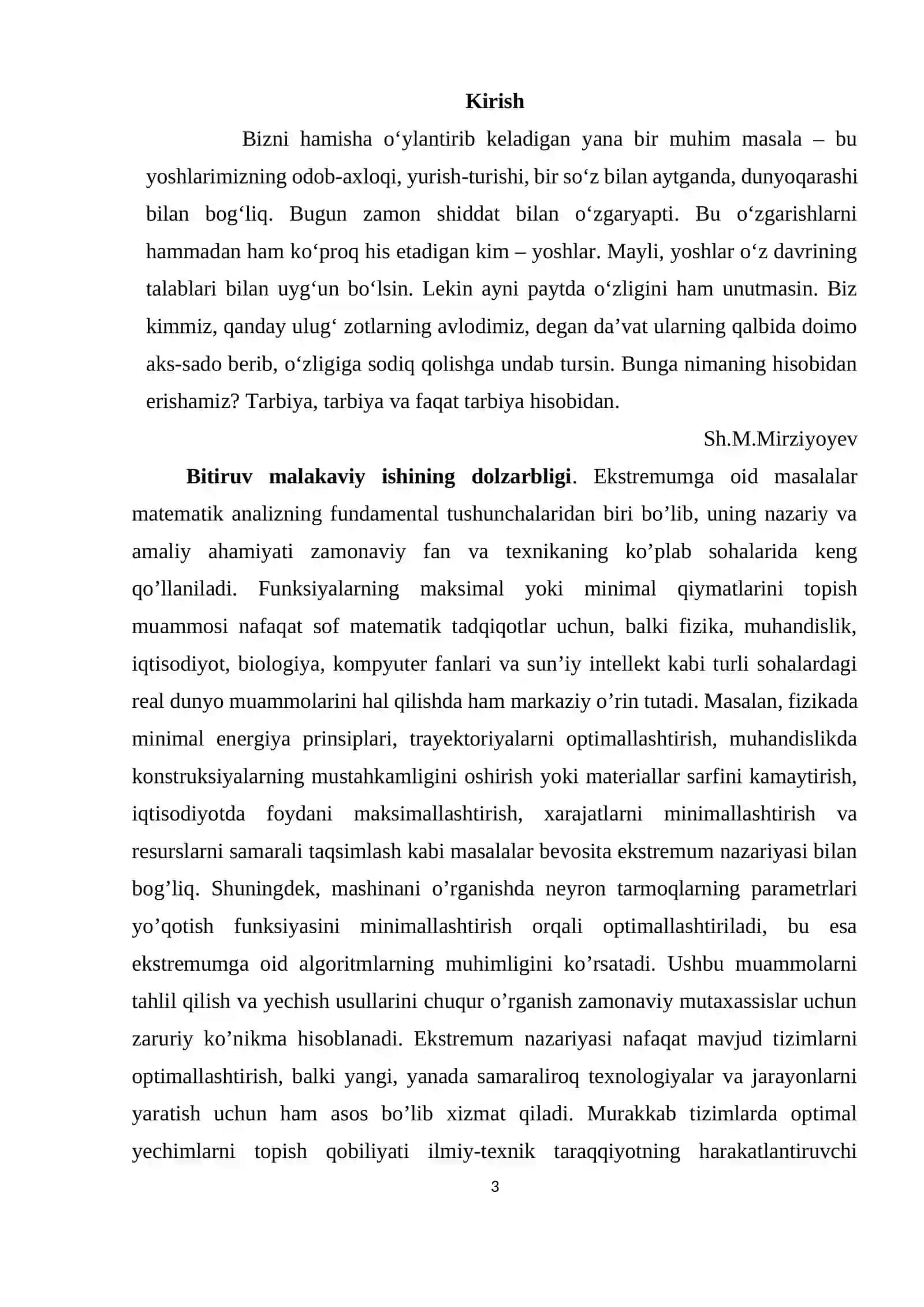 Ekstremumga oid misol va masalalar tahlili 3