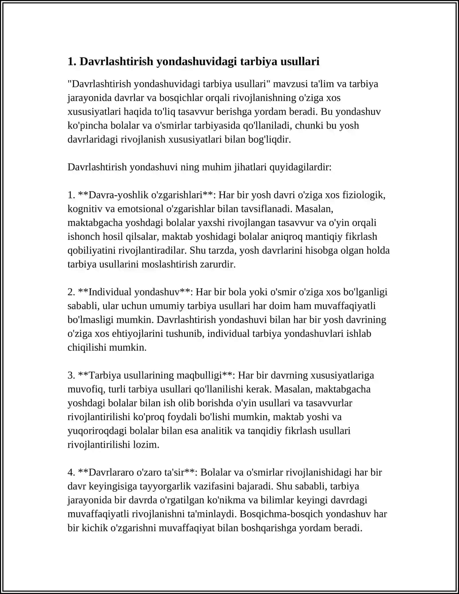 Davrlashtirish yondashuvidagi tarbiya usullari 3