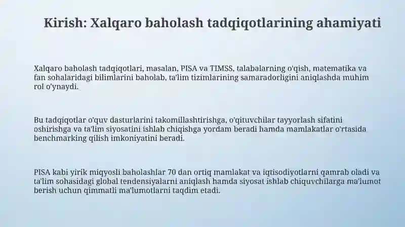 Xalqaro baholash tadqiqotlari tahlili 3