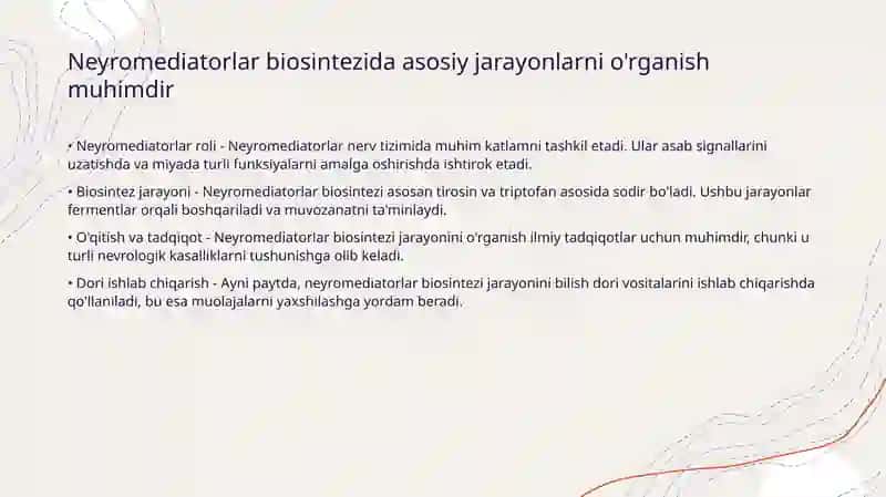 Neyromediatorlar biosintezi 3