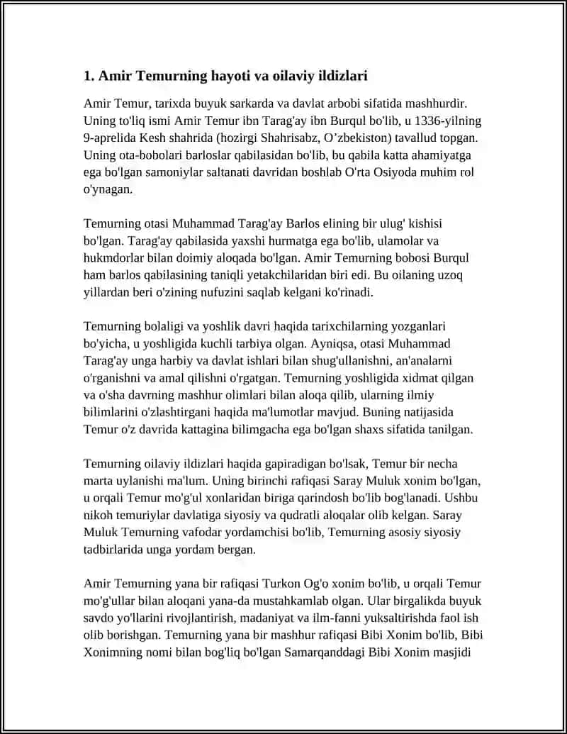 AMIR TEMUR VA TEMURIYLAR DAVLATI 3