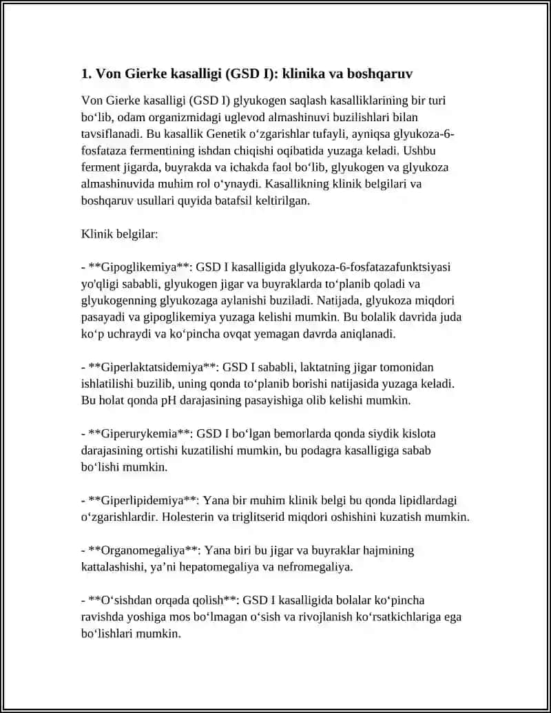 Von Gierke kasalligi (GSD I) 3