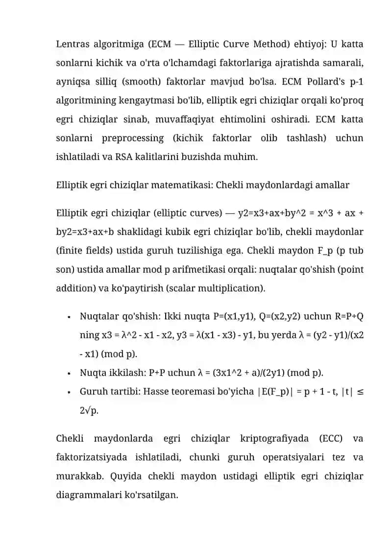 Lentrasning faktorizatsiyalash algoritmi 3
