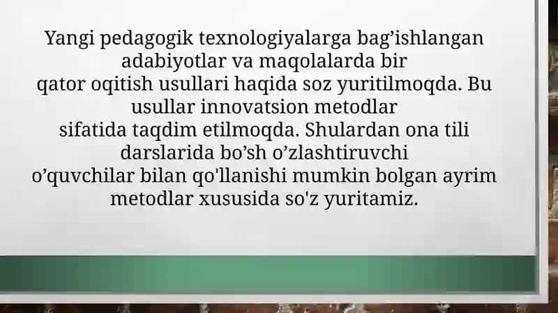 Metodlar va uslubiyotlar 3