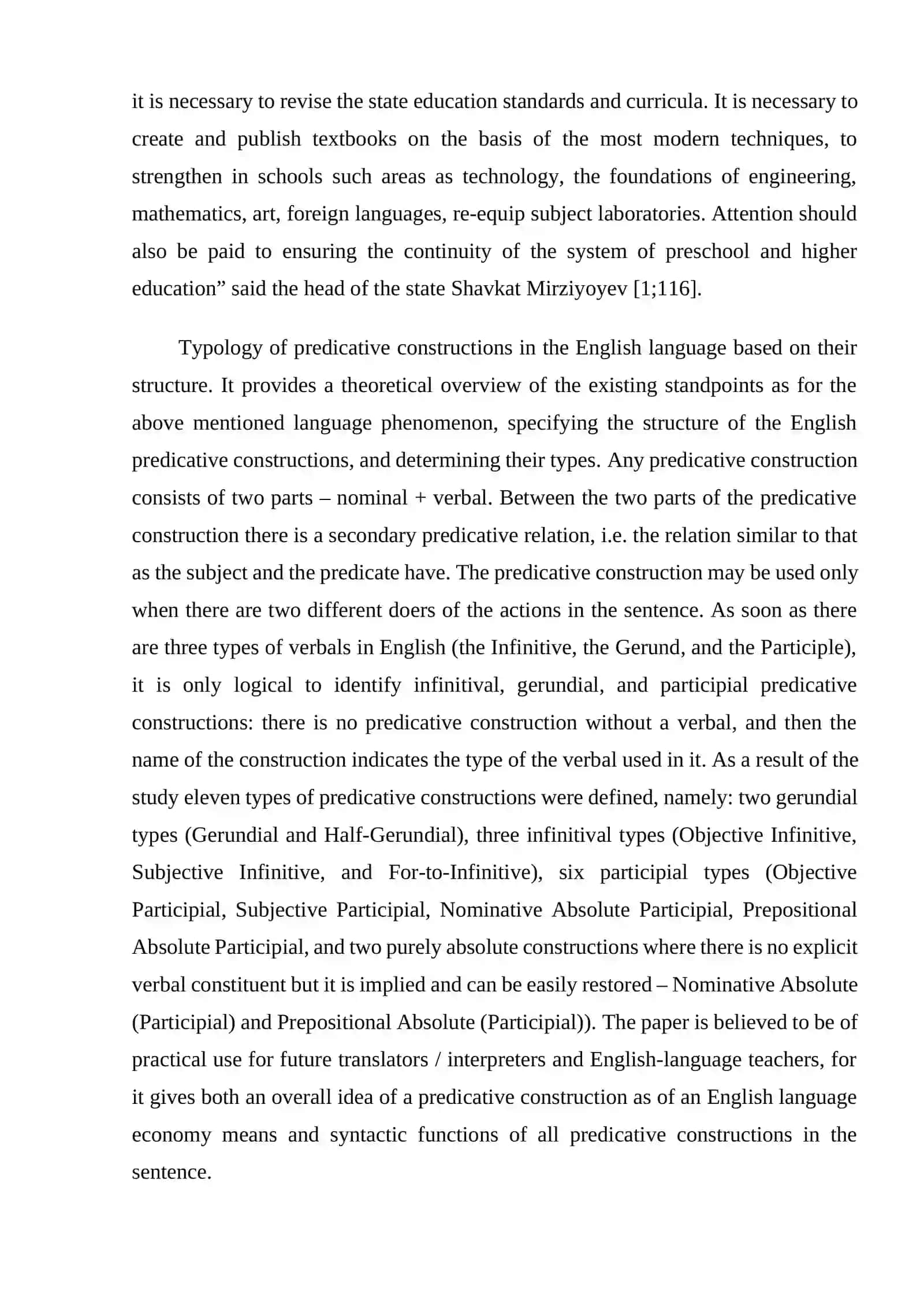 Predicative Constructions with Infinitive and Participles 3
