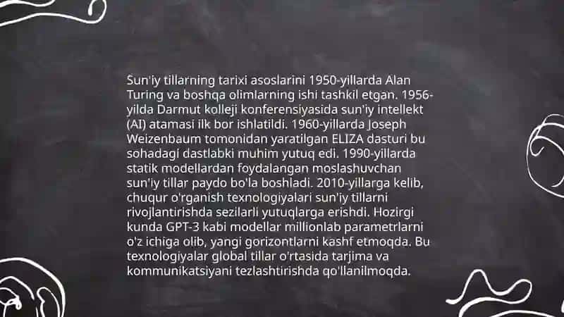 Sun'iy tillar bo'yicha 3