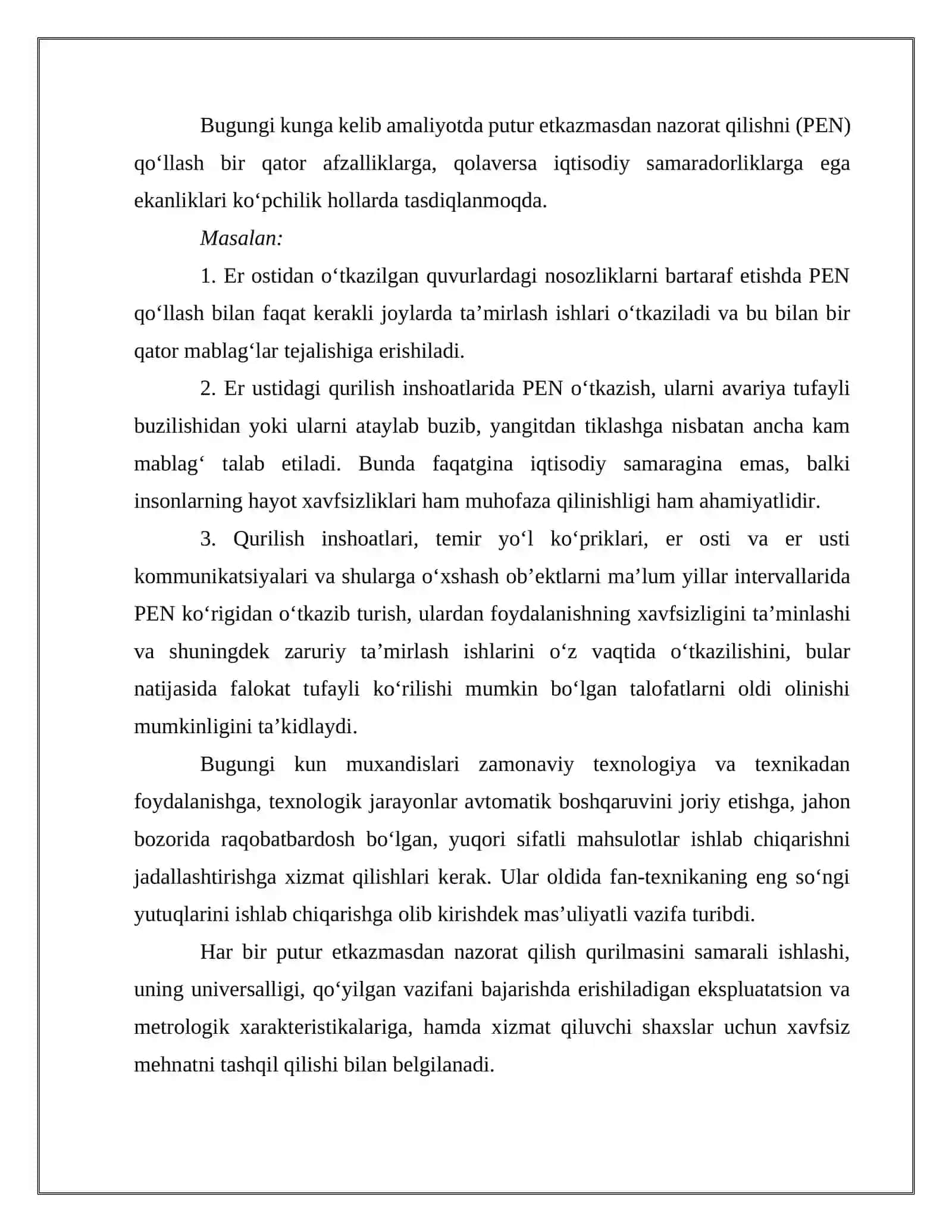 Putur yetkazmasdan nazorat qilish mohiyati va usullari 3