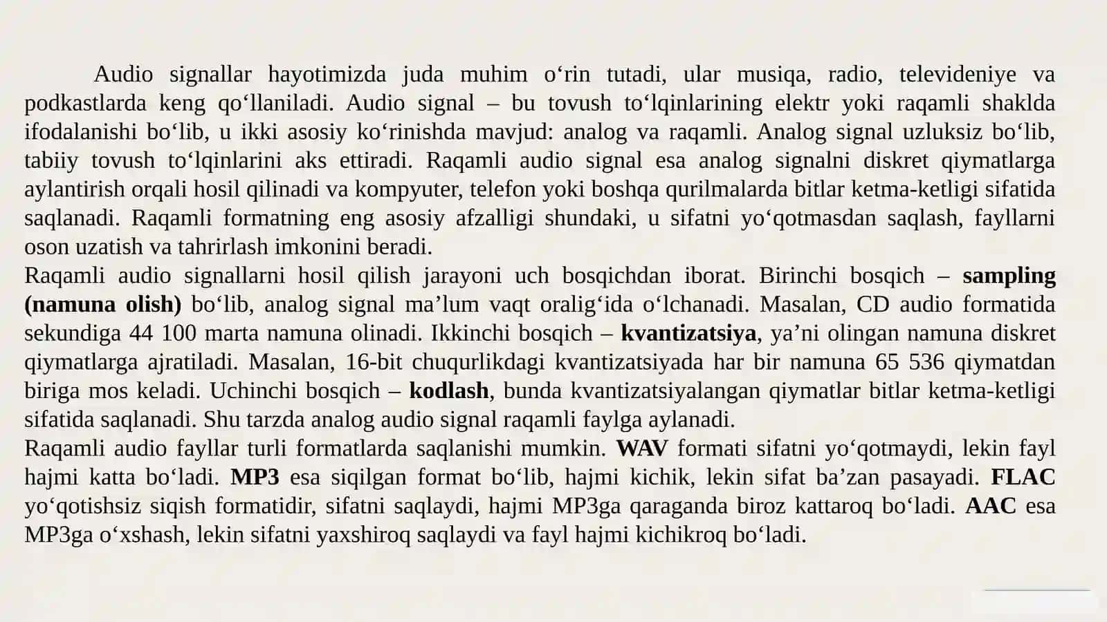 AUDIO VA VIDEO MA’LUMOTLARNI QAYTA ISHLASH 3