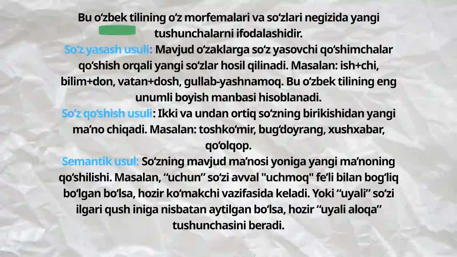 O‘zbek tili leksikasining boyish manbalari 3