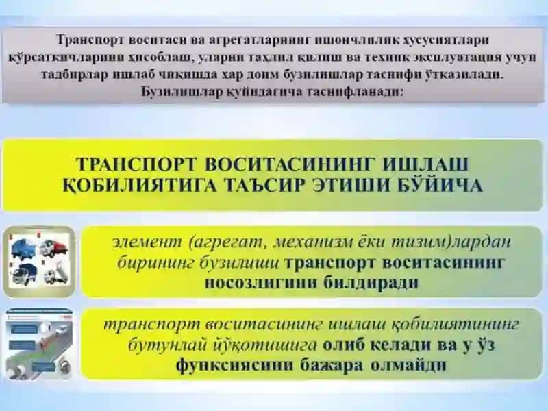 АВТОТРАНСПОРТВОСИТАЛАРИНИНГ БУЗИЛИШЛАРИНИНГ ТАСНИФИ 3