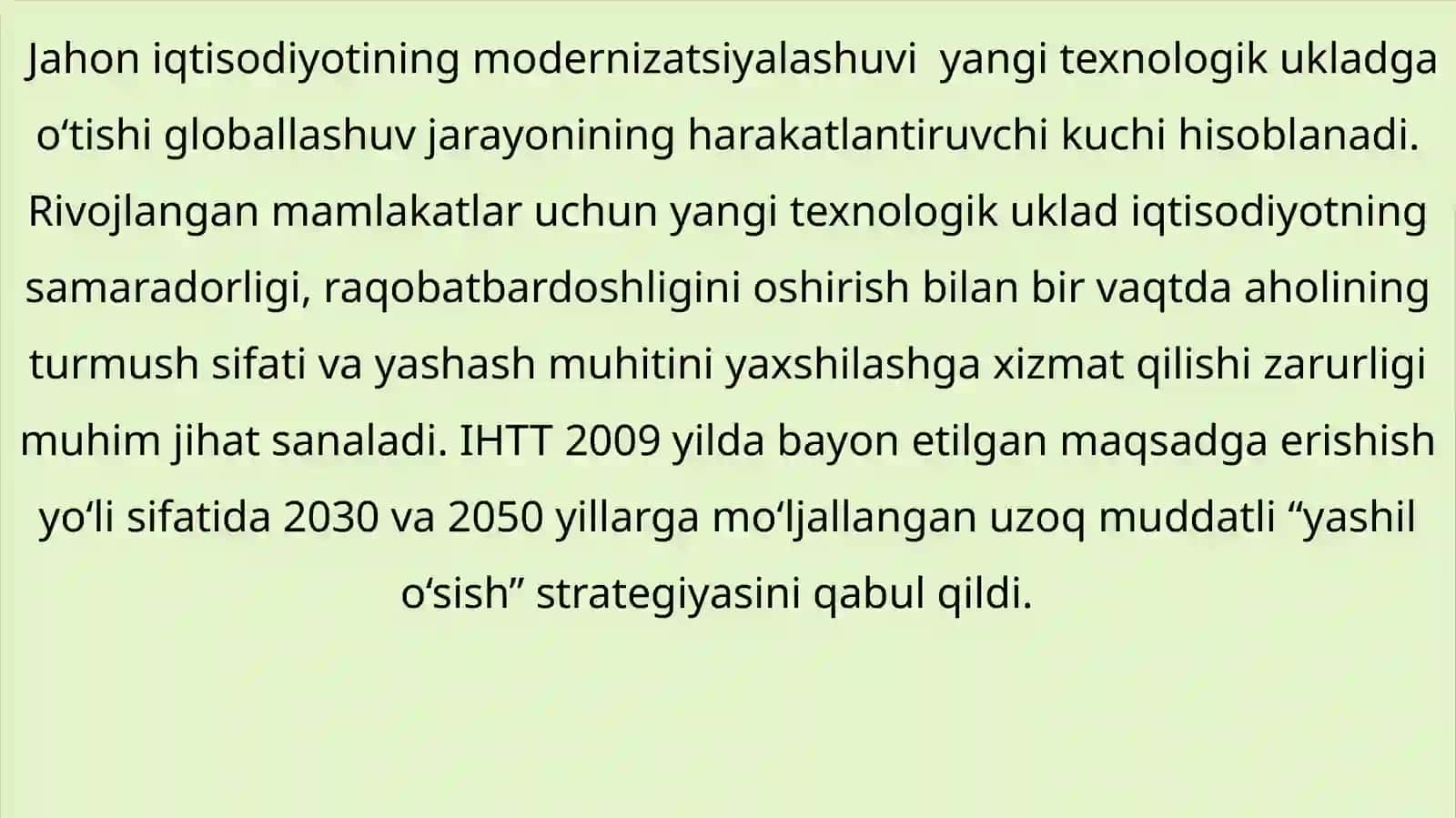 IHTT MAMLAKATLARIDA “YASHIL O‘SISH”NI TA’MINLASH MODELLARI 3