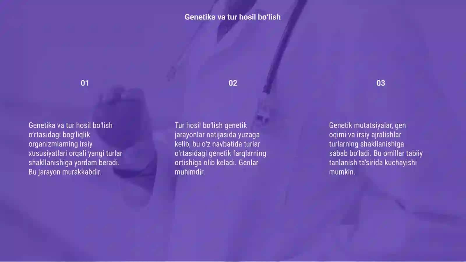 Tur hosil boʻlish genetikasi 3