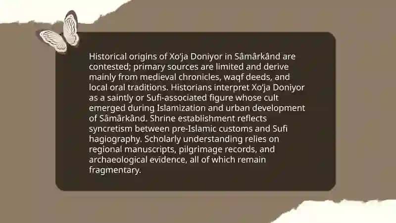 Xoʻja Doniyor in Sâmârkând History and Origin 3