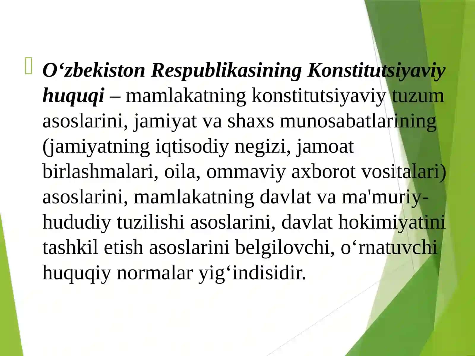 O'zbekiston Respublikasi Konstitutsiyaviy Huquqi 3