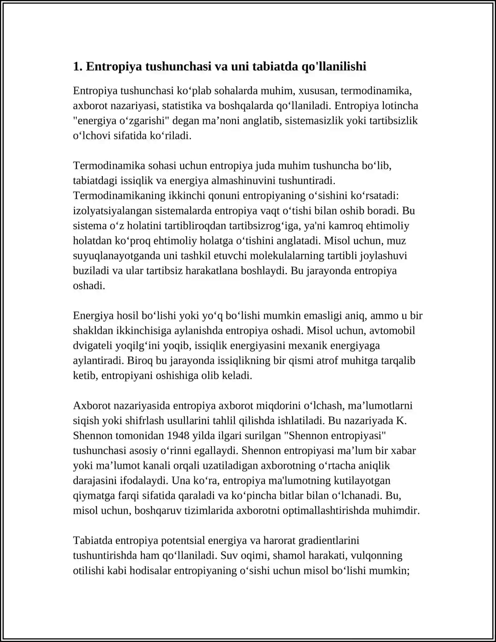 ENTROPIYA VA EKALOGIYA 3