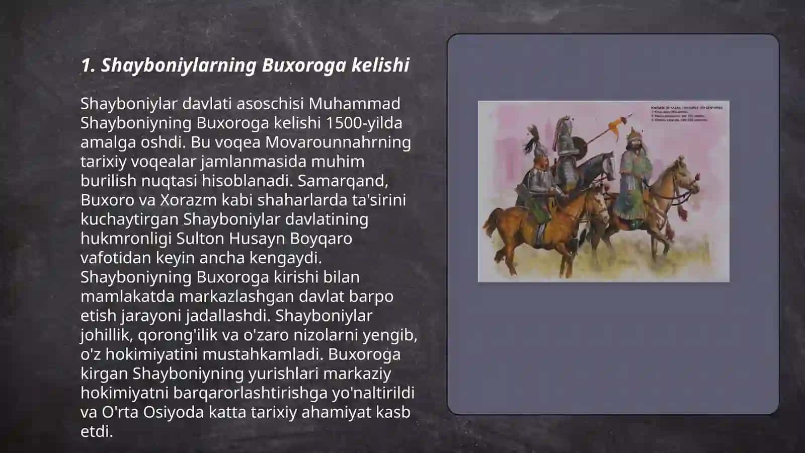 Shayboniylar davrida Buxoro xonligi 3