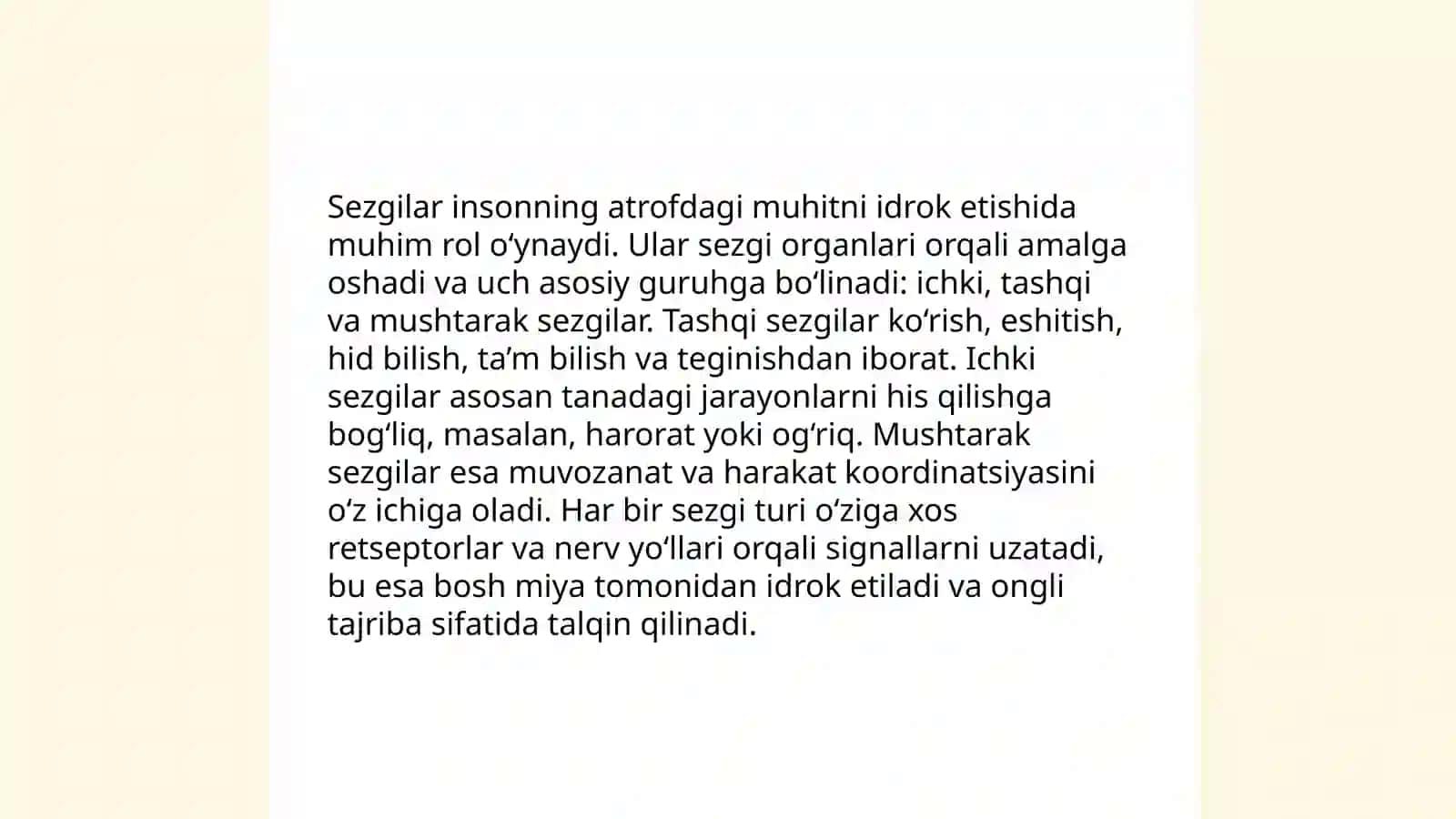 Sezgilarning tasnifi 3