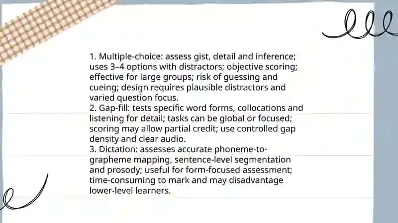 Language skills assessment: Listening 3