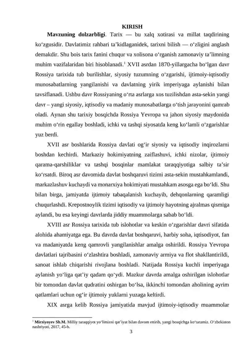 XVII asrdan 1870 -yıllargacha Rossiya 3