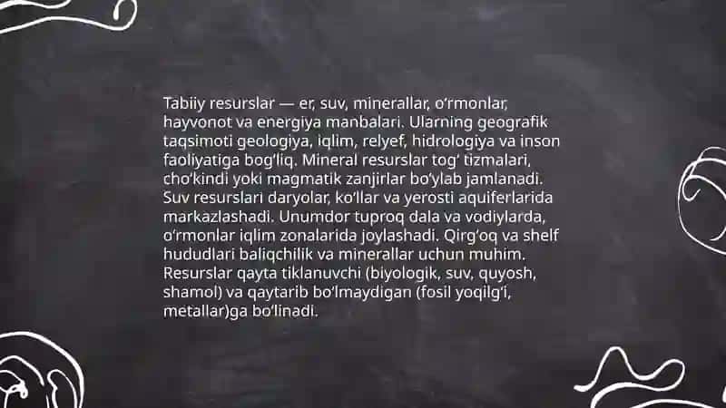 Tabiatdan foydalanishning geografik asoslari 3