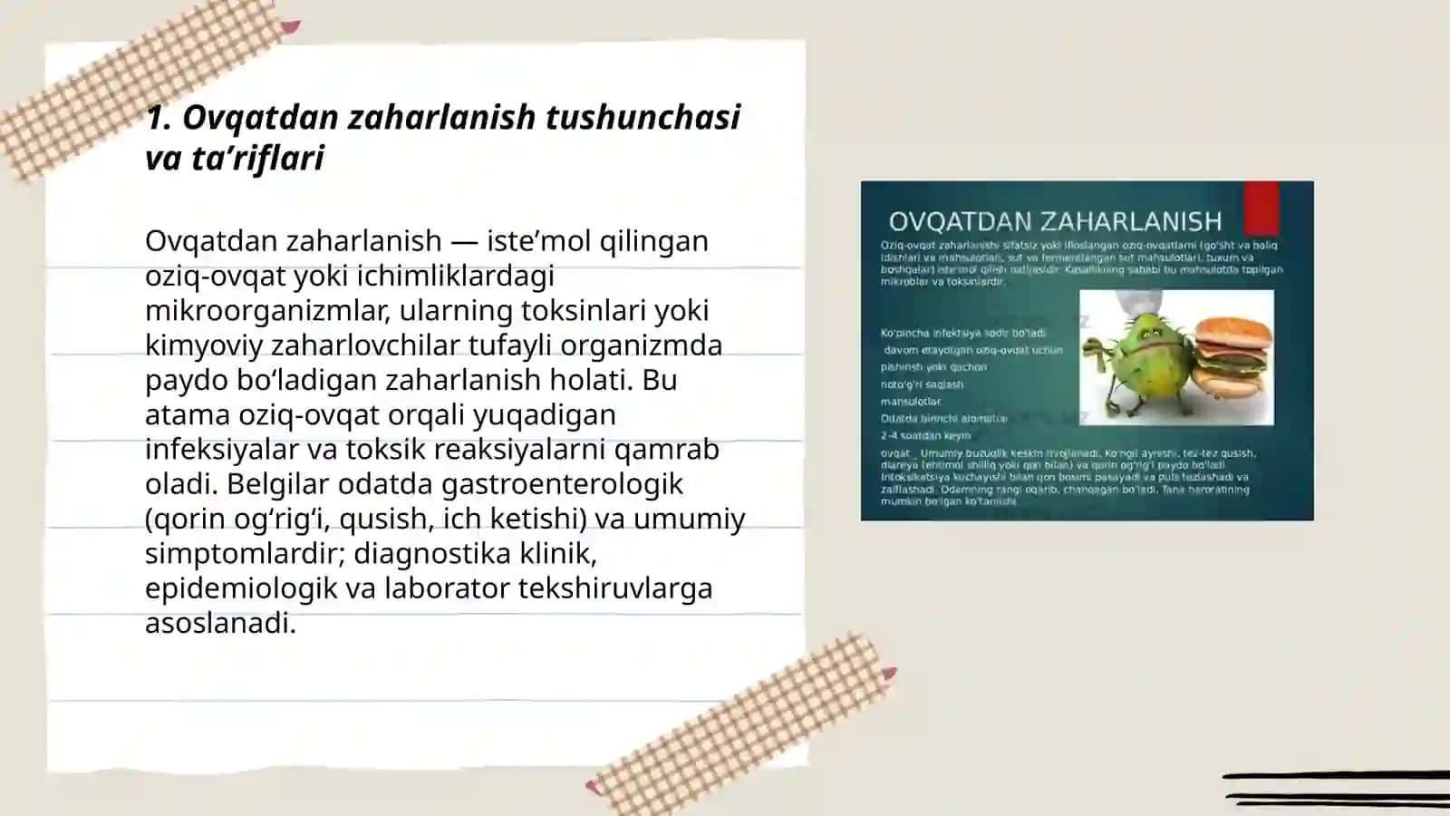 Ovqatdan zaharlanishlar tushunchasi, tasnifi 3