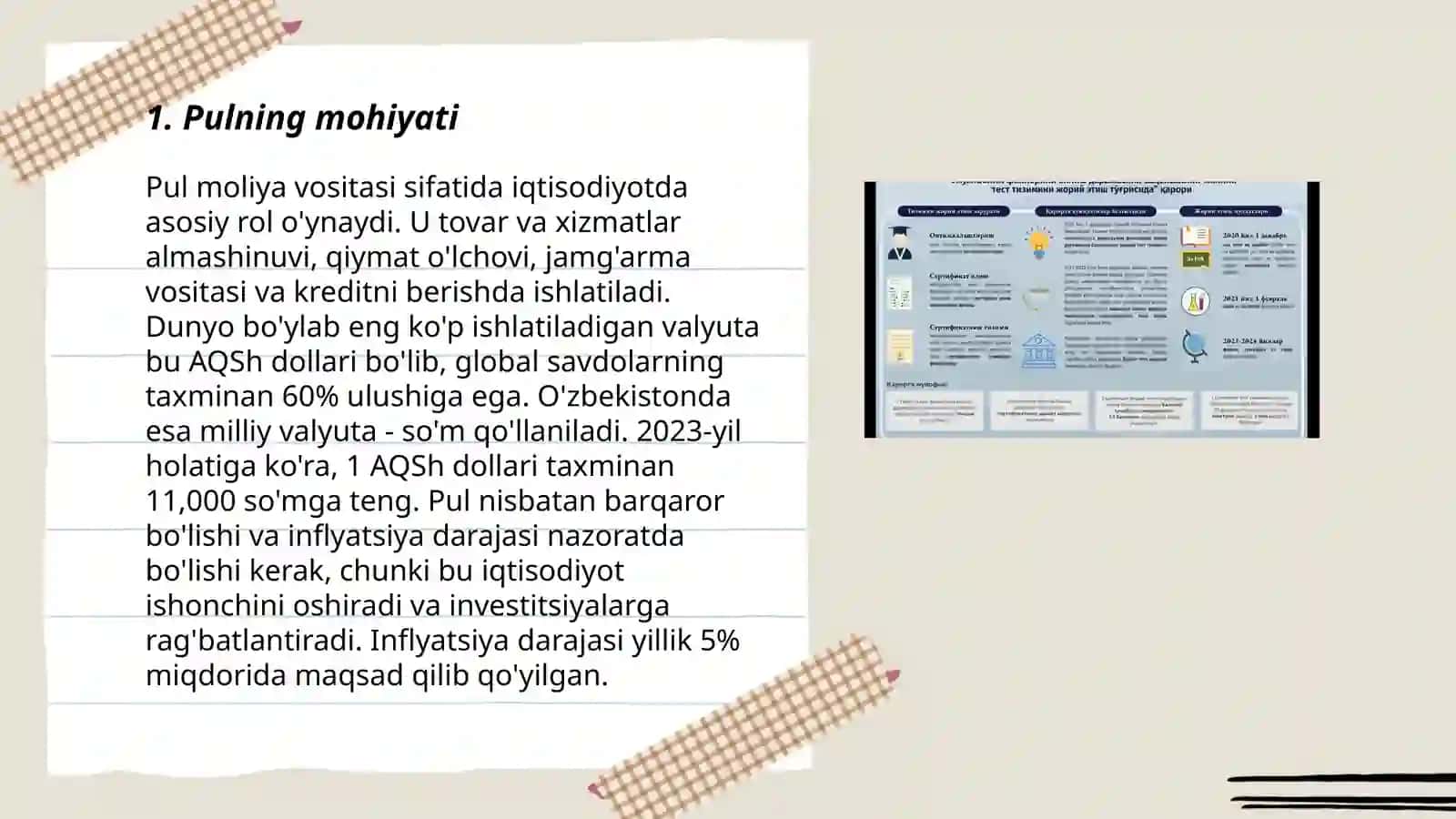 Pul,uning mohiyati va xususiyatlari 3