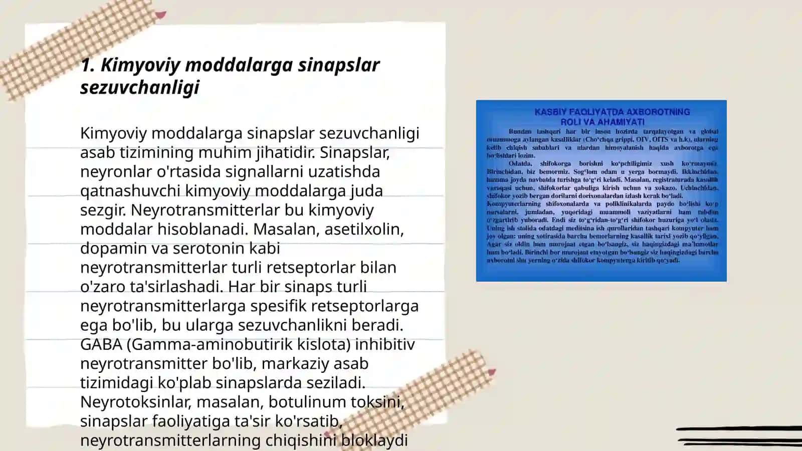 Sinapslarning turli moddalarga sezuvchanligi 3