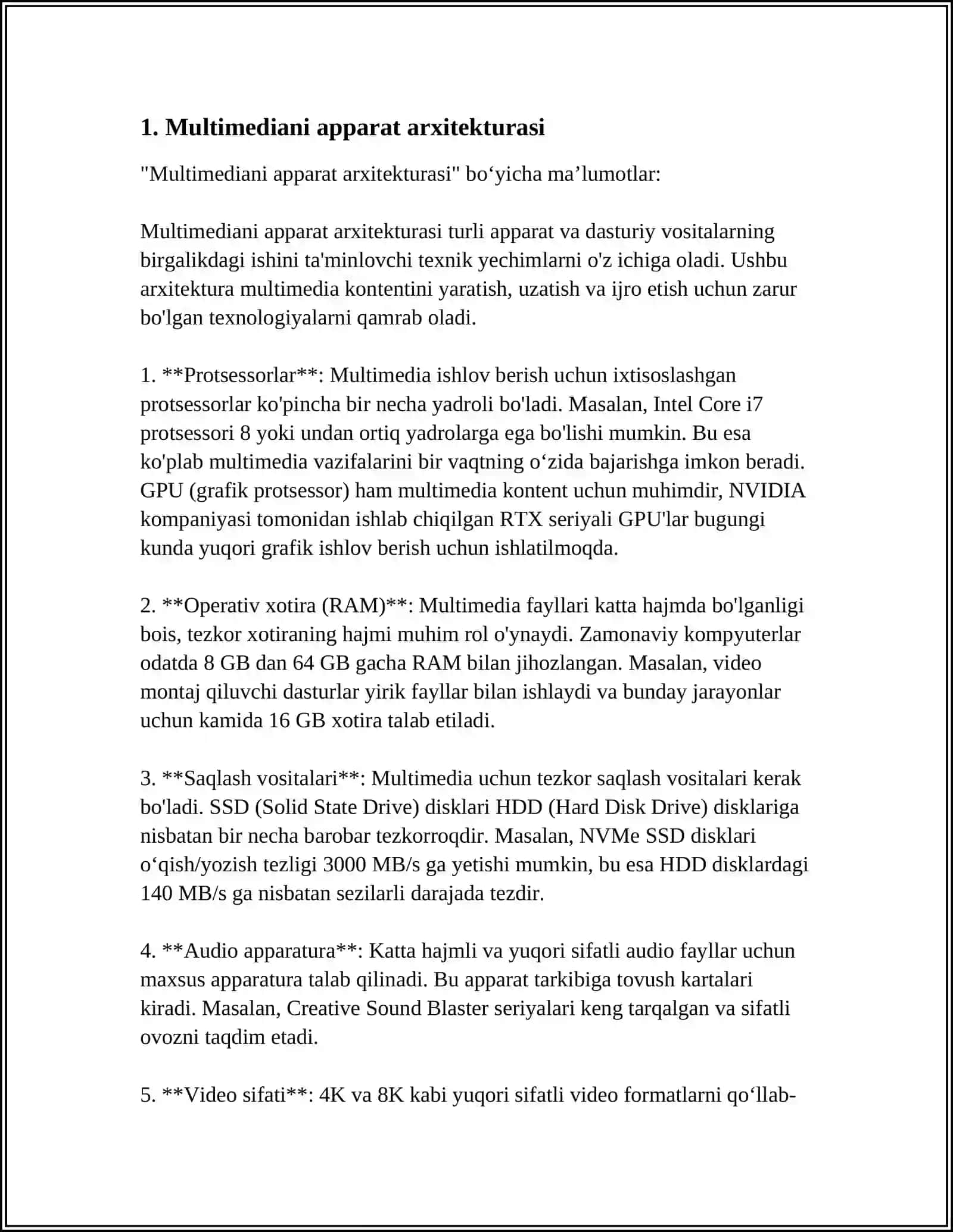 MULTIMEDIANI APPARAT VA DASTURIY KOMPONENTLARI 3