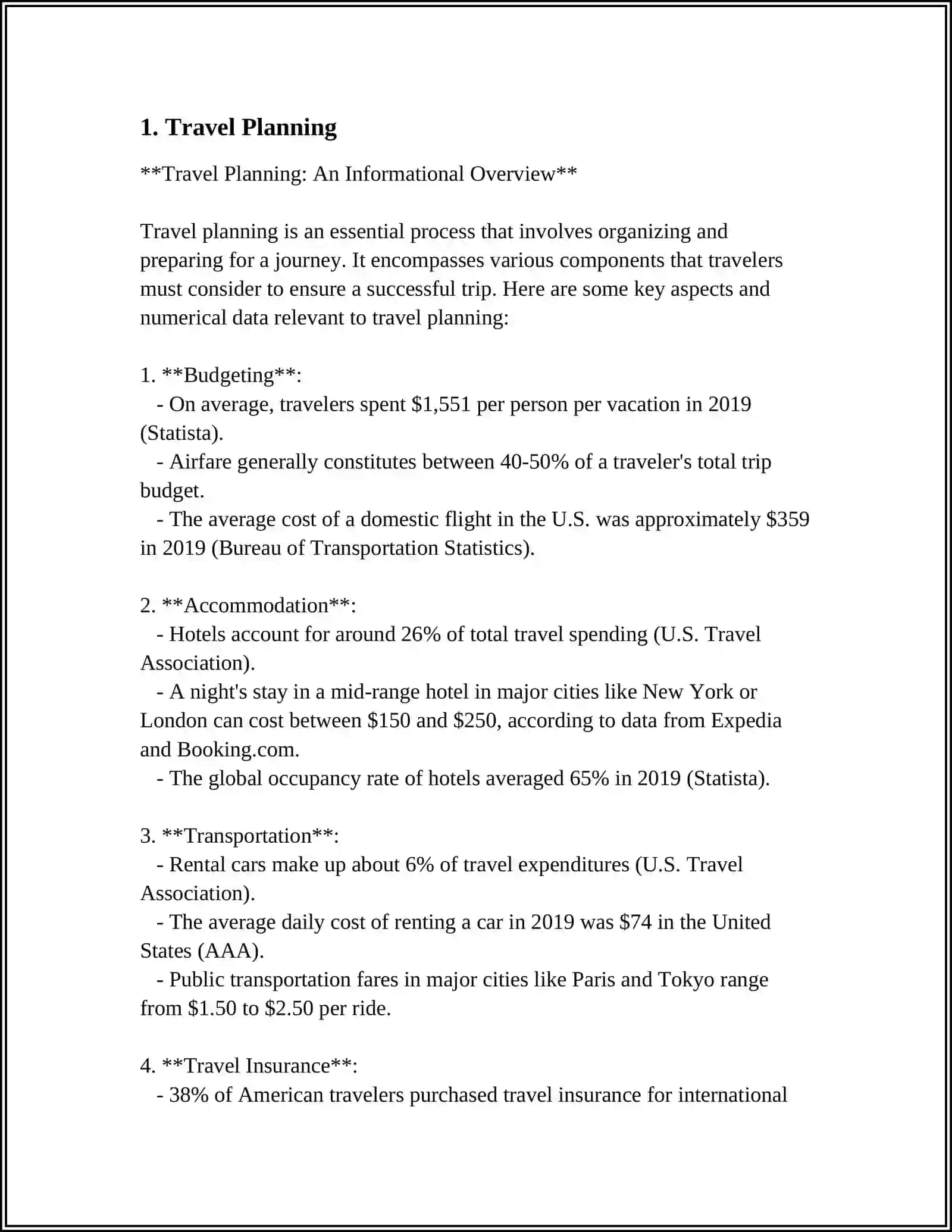 Travel Planning: An Informational Overview 3