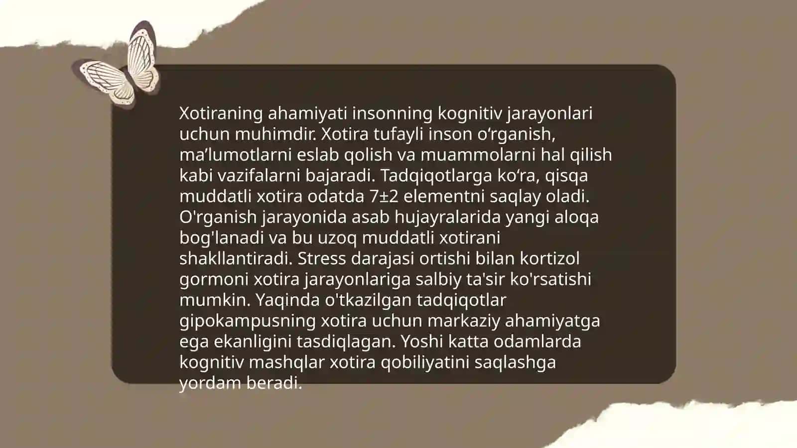 Xotira va shaxs tajribasining boyligi 3