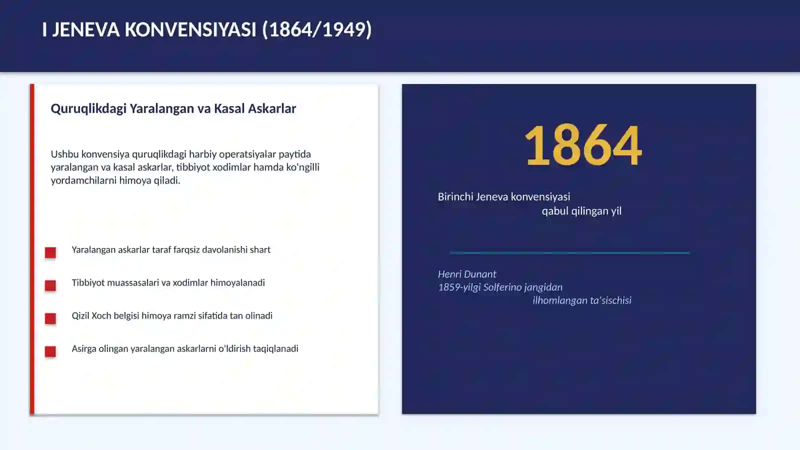 JENEVA KONVENSIYALARI VA ZAMONAVIY QUROLLI MOJAROLAR 3