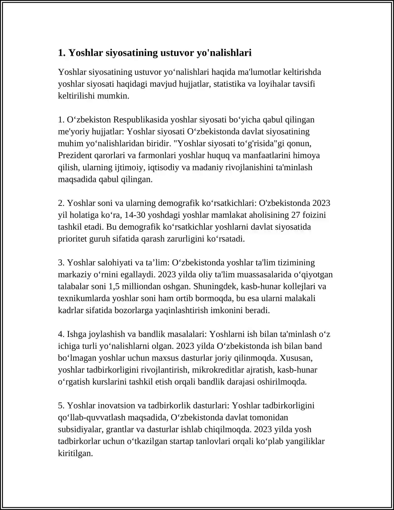 ÒZBEKISTONDA YOSHLARGA OID DAVLAT SIYOSATI 3