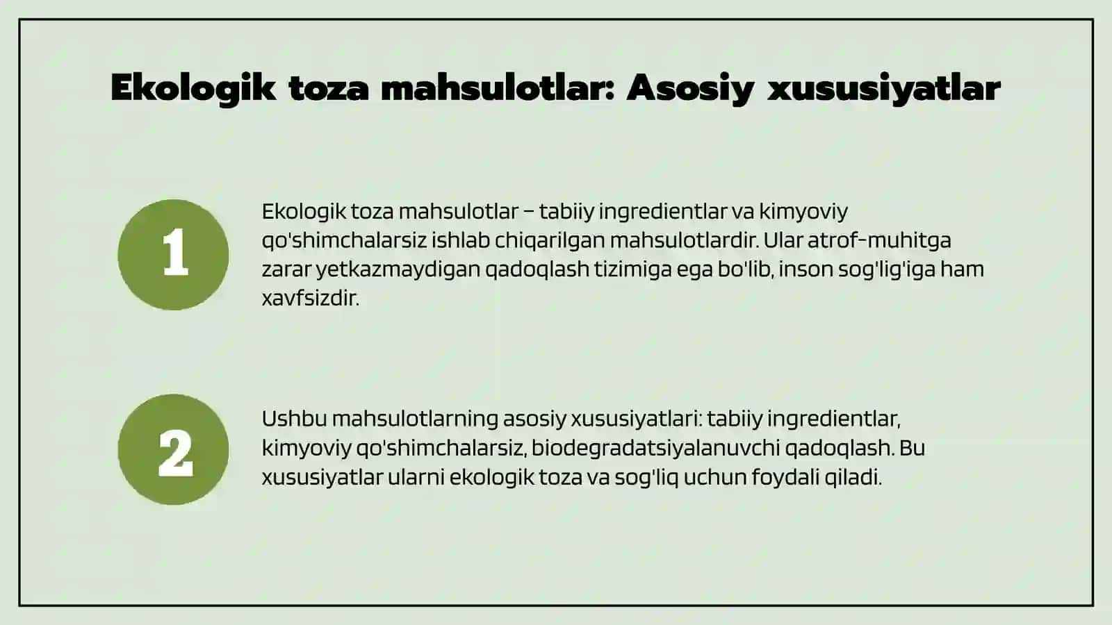 Ekologik toza mahsulotlarni sotish 3